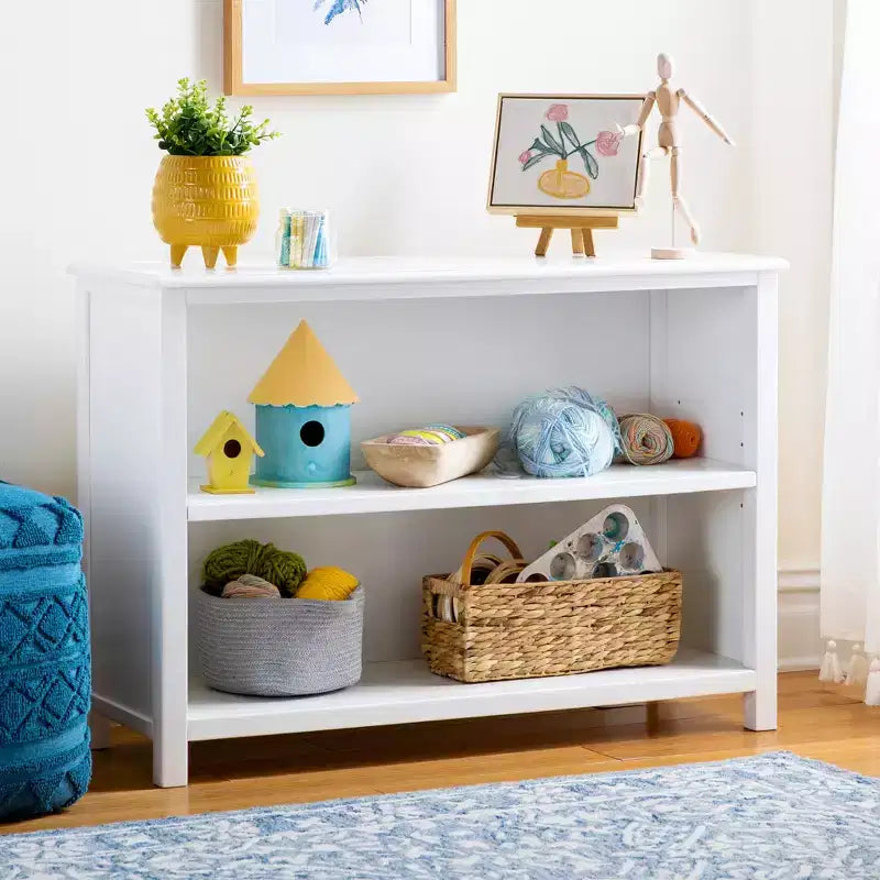2-Shelf Open Bookcase, 30in, Solid & Engineered Wood, for Bedrooms & Playrooms