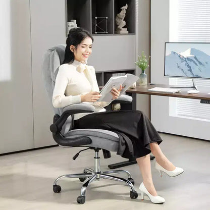 Executive Office Chair with Flip-Up Armrests, Adjustable Height & Swivel Wheels, 300 lbs