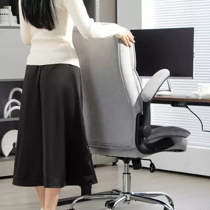Executive Office Chair with Flip-Up Armrests, Adjustable Height & Swivel Wheels, 300 lbs
