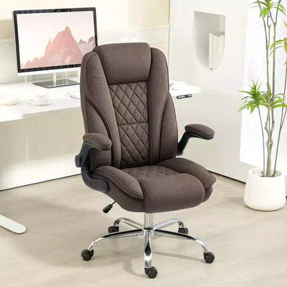 Executive Office Chair with Flip-Up Armrests, Adjustable Height & Swivel Wheels, 300 lbs