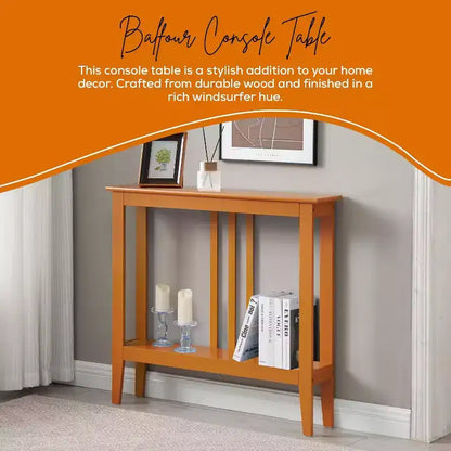 Narrow Console Table with Open Shelf & Reinforced Beams, Entryway & Hallway, 36in
