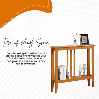 Narrow Console Table with Open Shelf & Reinforced Beams, Entryway & Hallway, 36in