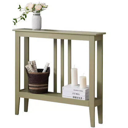 Narrow Console Table with Open Shelf & Reinforced Beams, Entryway & Hallway, 36in