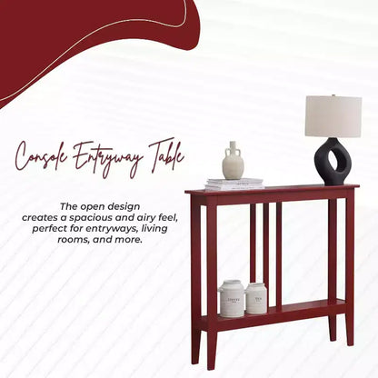Narrow Console Table with Open Shelf & Reinforced Beams, Entryway & Hallway, 36in
