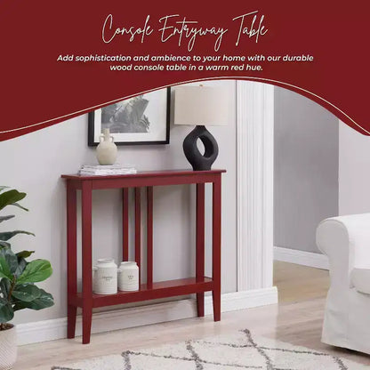 Narrow Console Table with Open Shelf & Reinforced Beams, Entryway & Hallway, 36in