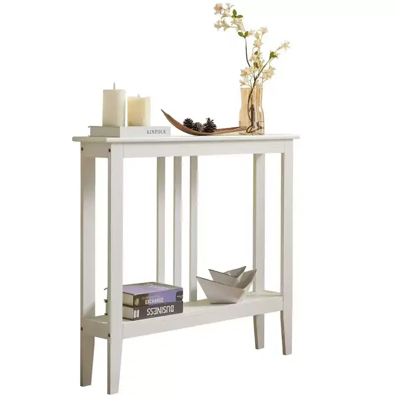 Narrow Console Table with Open Shelf & Reinforced Beams, Entryway & Hallway, 36in