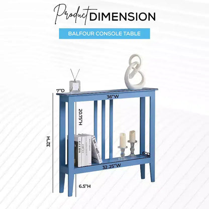 Narrow Console Table with Open Shelf & Reinforced Beams, Entryway & Hallway, 36in