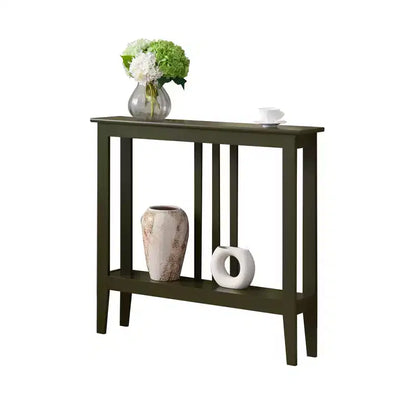 Narrow Console Table with Open Shelf & Reinforced Beams, Entryway & Hallway, 36in