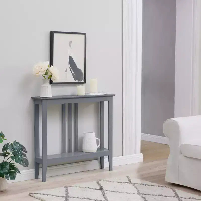 Narrow Console Table with Open Shelf & Reinforced Beams, Entryway & Hallway, 36in