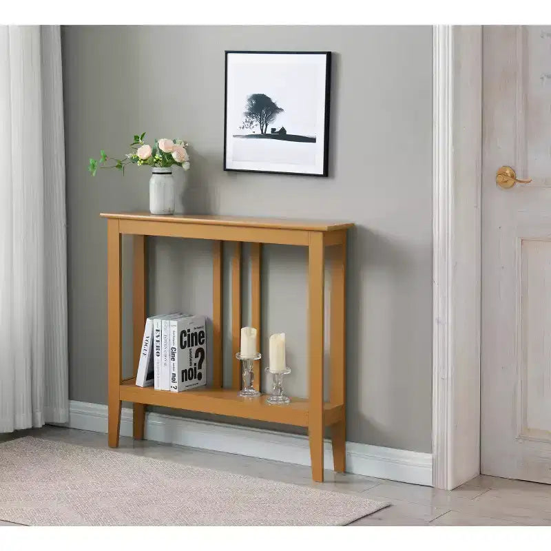 Narrow Console Table with Open Shelf & Reinforced Beams, Entryway & Hallway, 36in