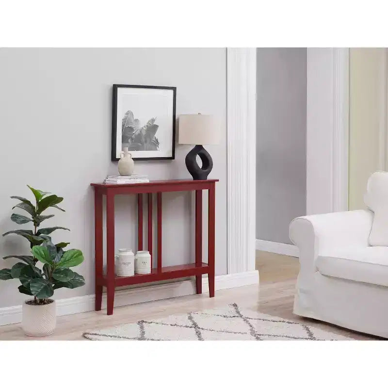 Narrow Console Table with Open Shelf & Reinforced Beams, Entryway & Hallway, 36in