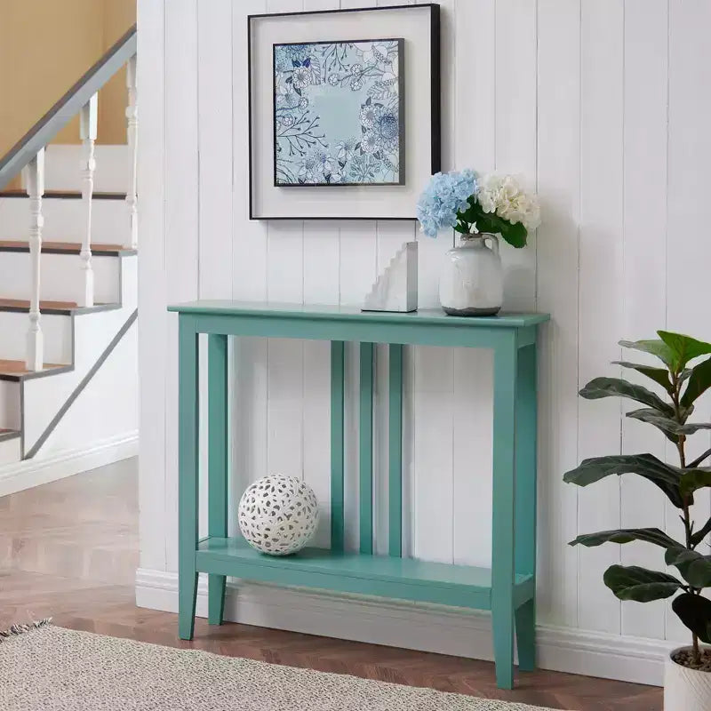 Narrow Console Table with Open Shelf & Reinforced Beams, Entryway & Hallway, 36in