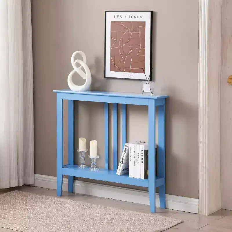 Narrow Console Table with Open Shelf & Reinforced Beams, Entryway & Hallway, 36in