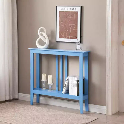Narrow Console Table with Open Shelf & Reinforced Beams, Entryway & Hallway, 36in