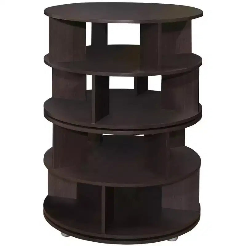 4-Tier 360° Rotating Shoe Rack, Holds 16 Pairs, Lazy Susan Shoe Organizer, Chocolate Finish