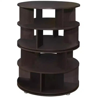4-Tier 360° Rotating Shoe Rack, Holds 16 Pairs, Lazy Susan Shoe Organizer, Chocolate Finish