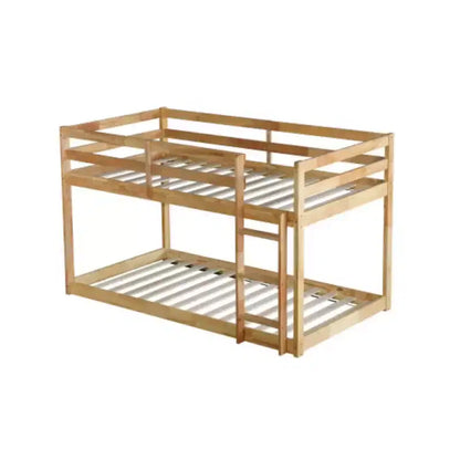 Twin over Twin Bunk Bed with Ladder, Reinforced Slat Platforms for Upper & Lower Beds