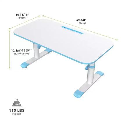 Kids Height-Adjustable Study Desk, 6 Levels, Scratch-Resistant Melamine, Pink or Blue