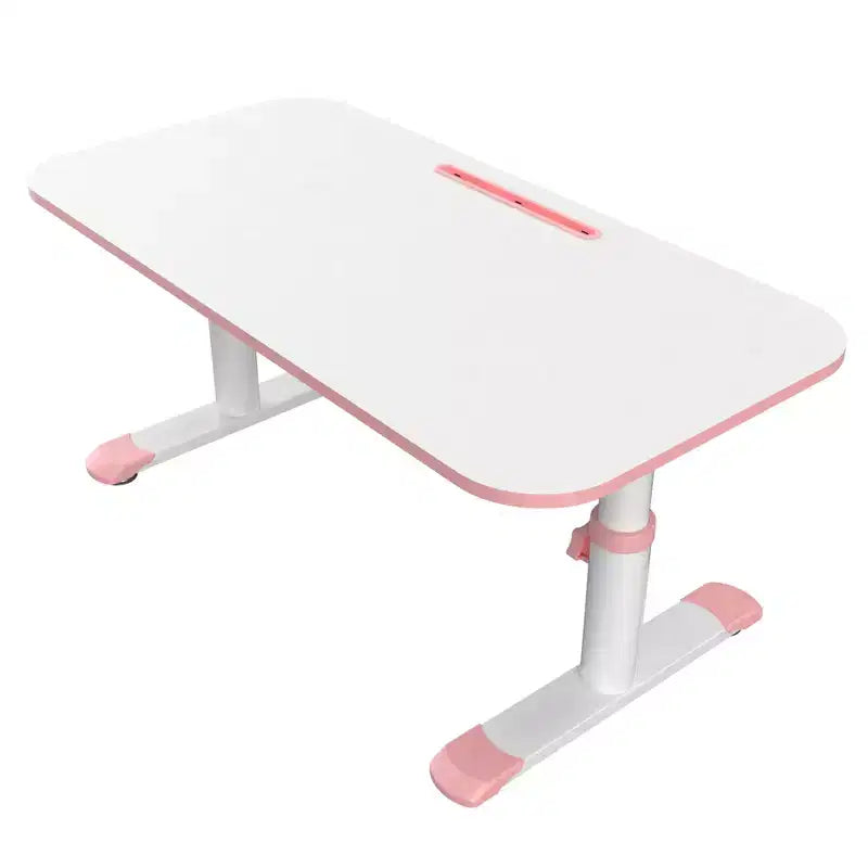 Kids Height-Adjustable Study Desk, 6 Levels, Scratch-Resistant Melamine, Pink or Blue