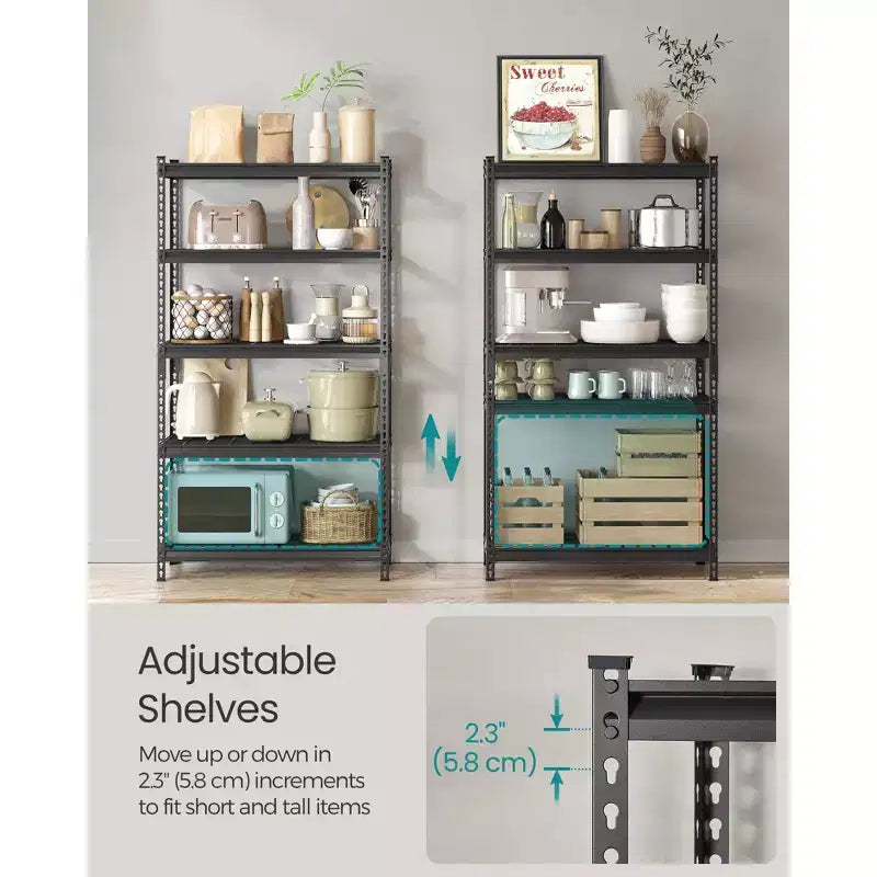 5-Tier Heavy-Duty Steel Shelving Unit with Anti-Tip Kit, 18x36x72in, 2250 lbs Total Capacity
