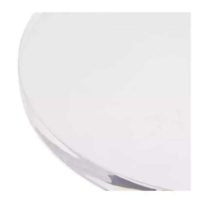 11.75in Round Side Table with Brushed Gold Base & Clear Acrylic Top, 20.75in Tall