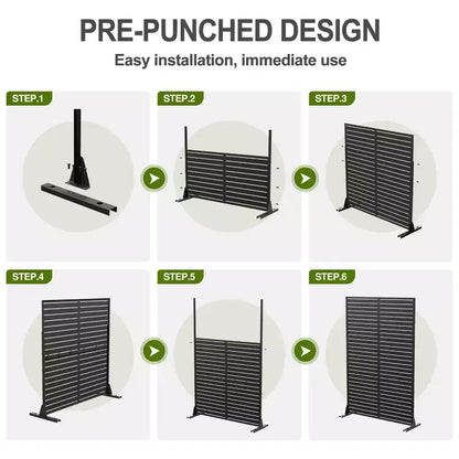 Bob Hexagonal Diamond Black Galvanized Steel Screen 183x120x40cm