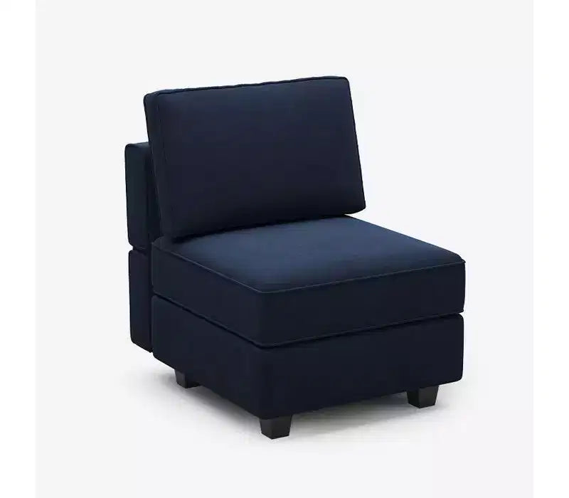 Modular Velvet Sectional Sofa with Storage Seat, 6-Seater, Adjustable Armrest & Washable Covers
