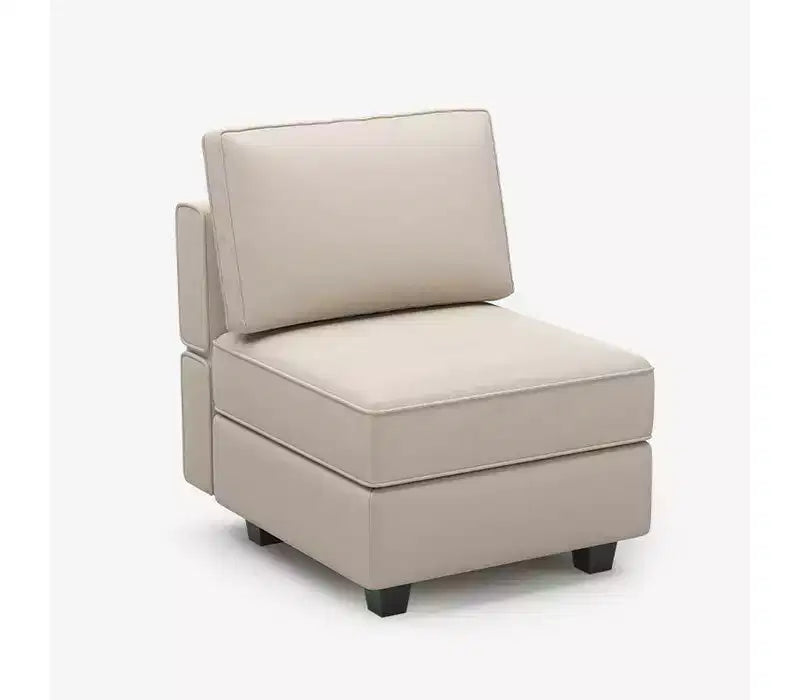 Modular Velvet Sectional Sofa with Storage Seat, 6-Seater, Adjustable Armrest & Washable Covers