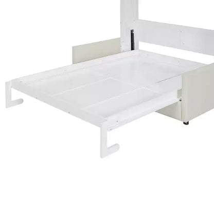 Full Size Murphy Bed with Sofa & Cushion, Folds Flat, MDF, 600 lbs Capacity