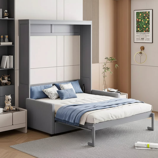 Whisen Clever Full Size Murphy Bed, Folded into a Sofa with Cushion