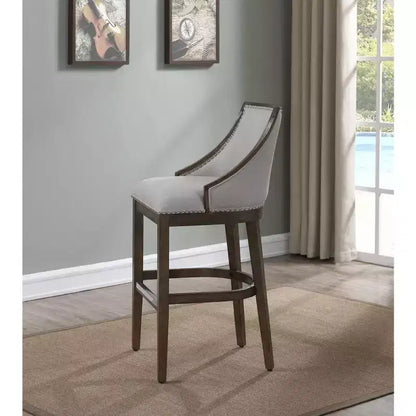 26in Counter Height Barstool with Upholstered Seat & Solid Birch Frame, Drift Brown