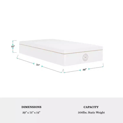 12-Inch Medium Plush Cooling Gel Memory Foam Mattress with Quilted Jacquard Top