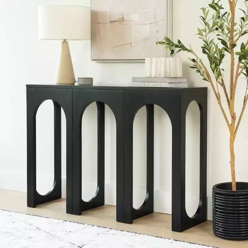 Plank+Beam 47 Aria Console Table, Solid Wood Entryway Table, Foyer Tables, Narrow Console Tables