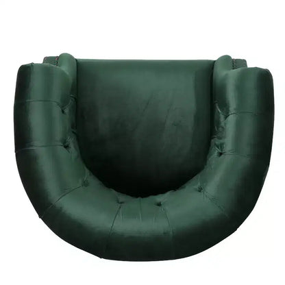 Contemporary Button-Tufted Upholstered Club Chair with Nailhead Trim & Birch Legs