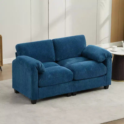 60.6in Upholstered Corduroy Loveseat Sofa, Modular 2-Seater, 500 lbs Capacity