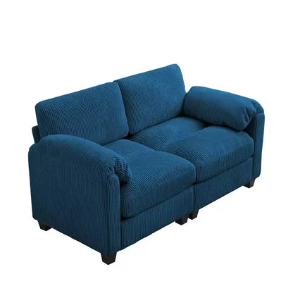 60.6in Upholstered Corduroy Loveseat Sofa, Modular 2-Seater, 500 lbs Capacity