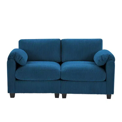 60.6in Upholstered Corduroy Loveseat Sofa, Modular 2-Seater, 500 lbs Capacity