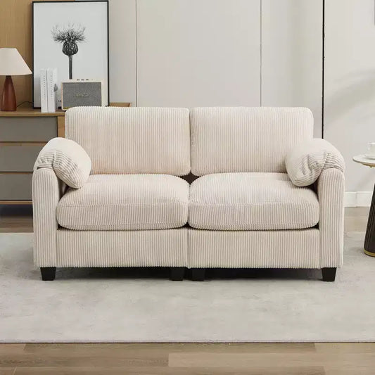Hyleory 60.6'' Upholstered Corduroy Reception Loveseat Sofa Couch