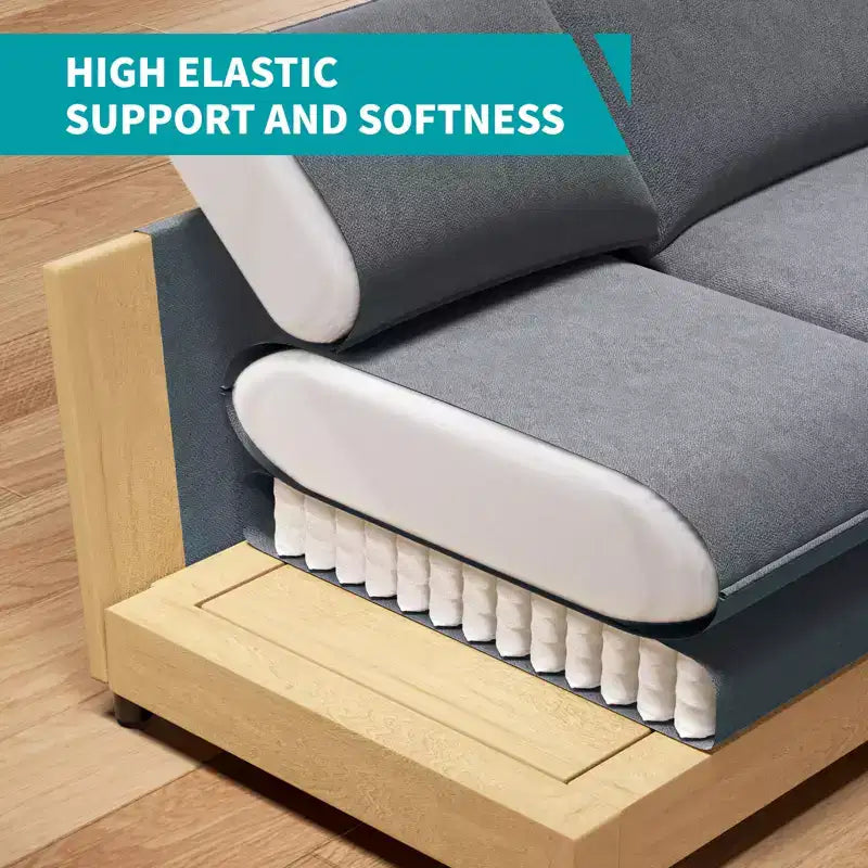 117in L-Shape Sectional Sofa with Movable Storage Ottoman, Cloud Couch, 3-Seat