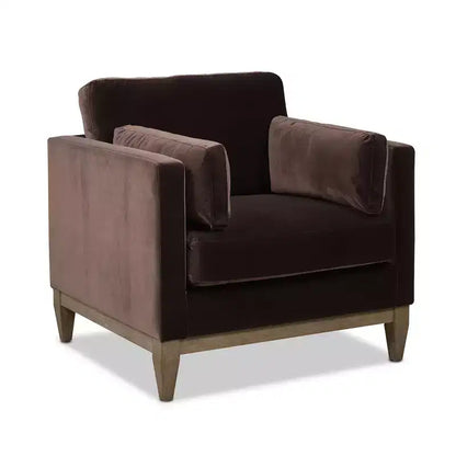 Modern Farmhouse Velvet Arm Chair with Feather-Down Foam Cushion, 36in