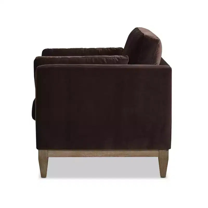 Modern Farmhouse Velvet Arm Chair with Feather-Down Foam Cushion, 36in