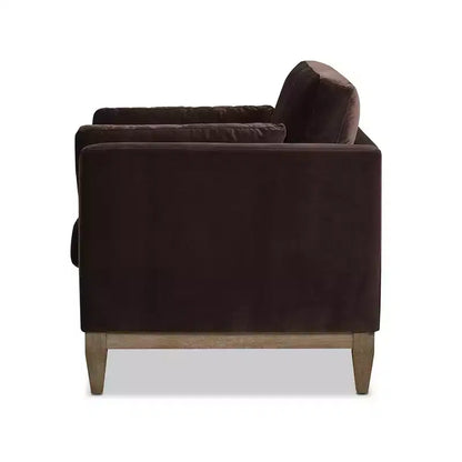 Modern Farmhouse Velvet Arm Chair with Feather-Down Foam Cushion, 36in