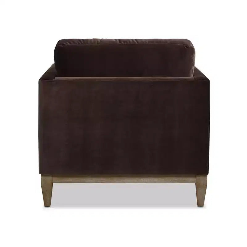 Modern Farmhouse Velvet Arm Chair with Feather-Down Foam Cushion, 36in