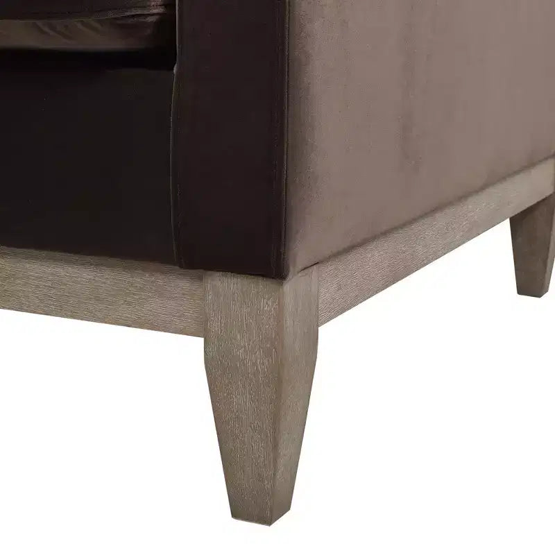 Modern Farmhouse Velvet Arm Chair with Feather-Down Foam Cushion, 36in