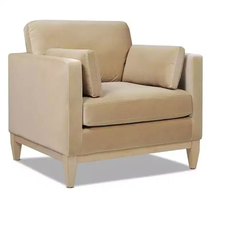 Modern Farmhouse Velvet Arm Chair with Feather-Down Foam Cushion, 36in