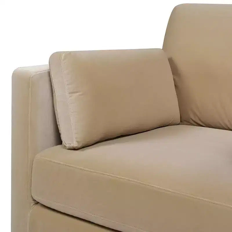 Modern Farmhouse Velvet Arm Chair with Feather-Down Foam Cushion, 36in