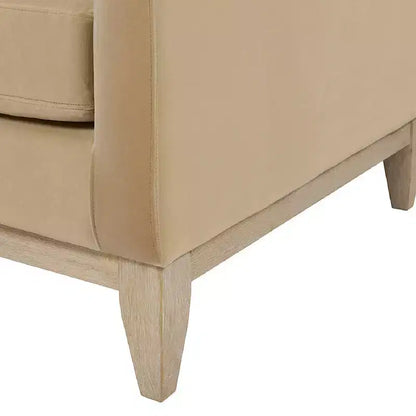 Modern Farmhouse Velvet Arm Chair with Feather-Down Foam Cushion, 36in