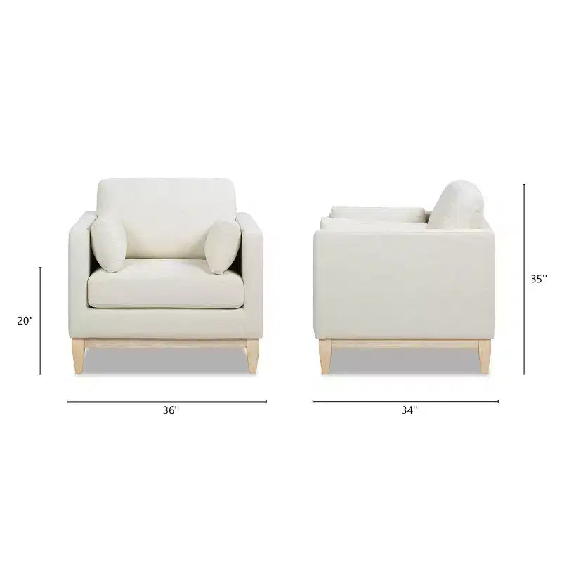 Modern Farmhouse Velvet Arm Chair with Feather-Down Foam Cushion, 36in