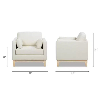Modern Farmhouse Velvet Arm Chair with Feather-Down Foam Cushion, 36in
