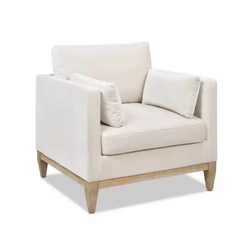 Modern Farmhouse Velvet Arm Chair with Feather-Down Foam Cushion, 36in